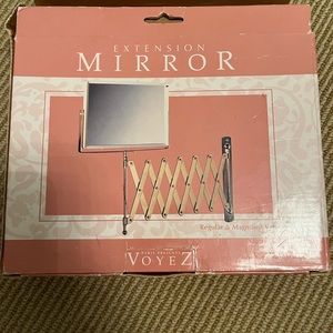 BNIB Extension Mirror with regular and magnified views. Chrome finish